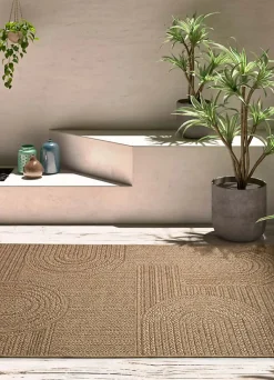 Tapis extérieur ATTICGO naturel rectangulaire géométrique effet jute 200x290 cm ACRA