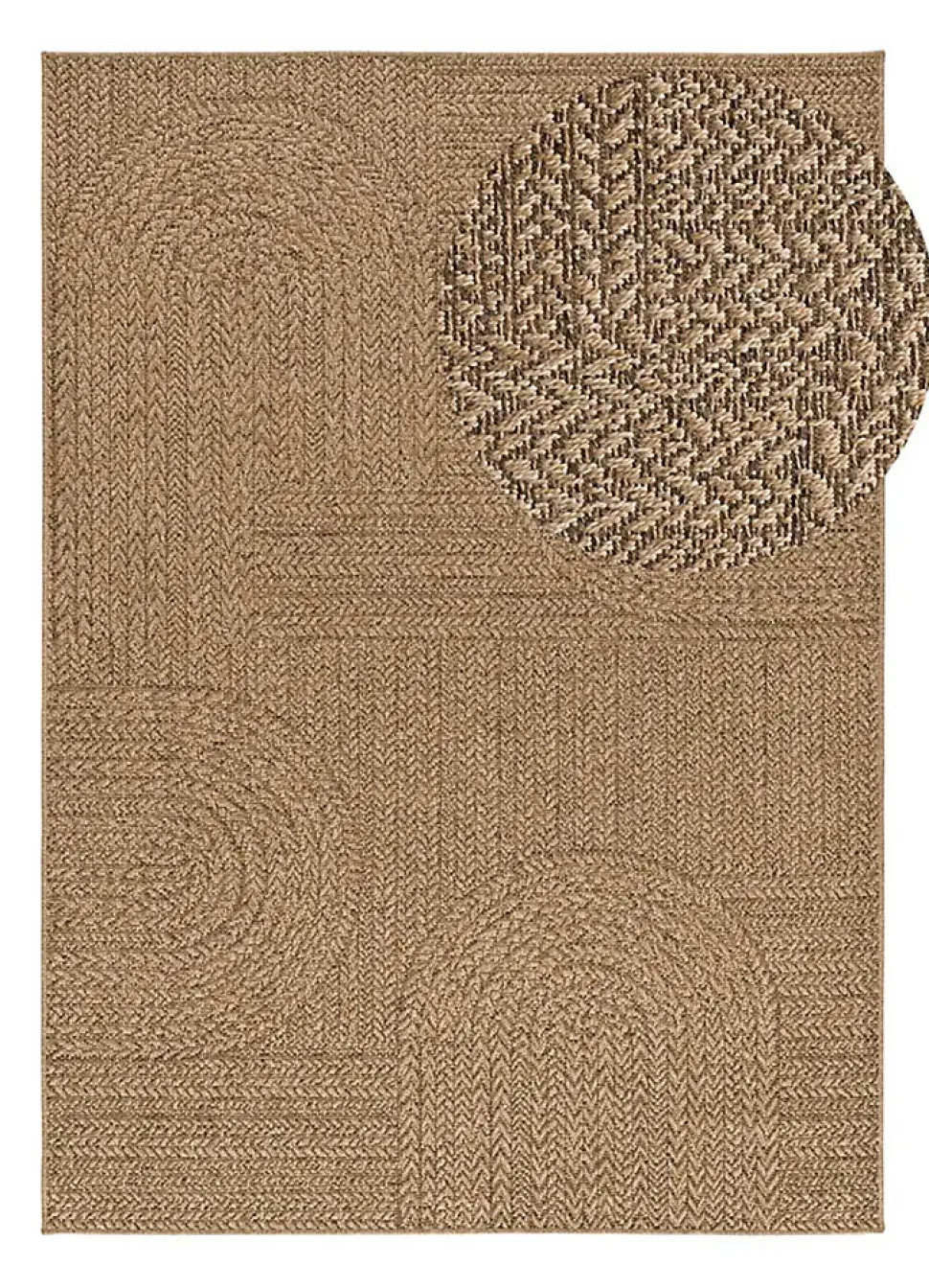 Tapis extérieur ATTICGO naturel rectangulaire géométrique effet jute 200x290 cm ACRA