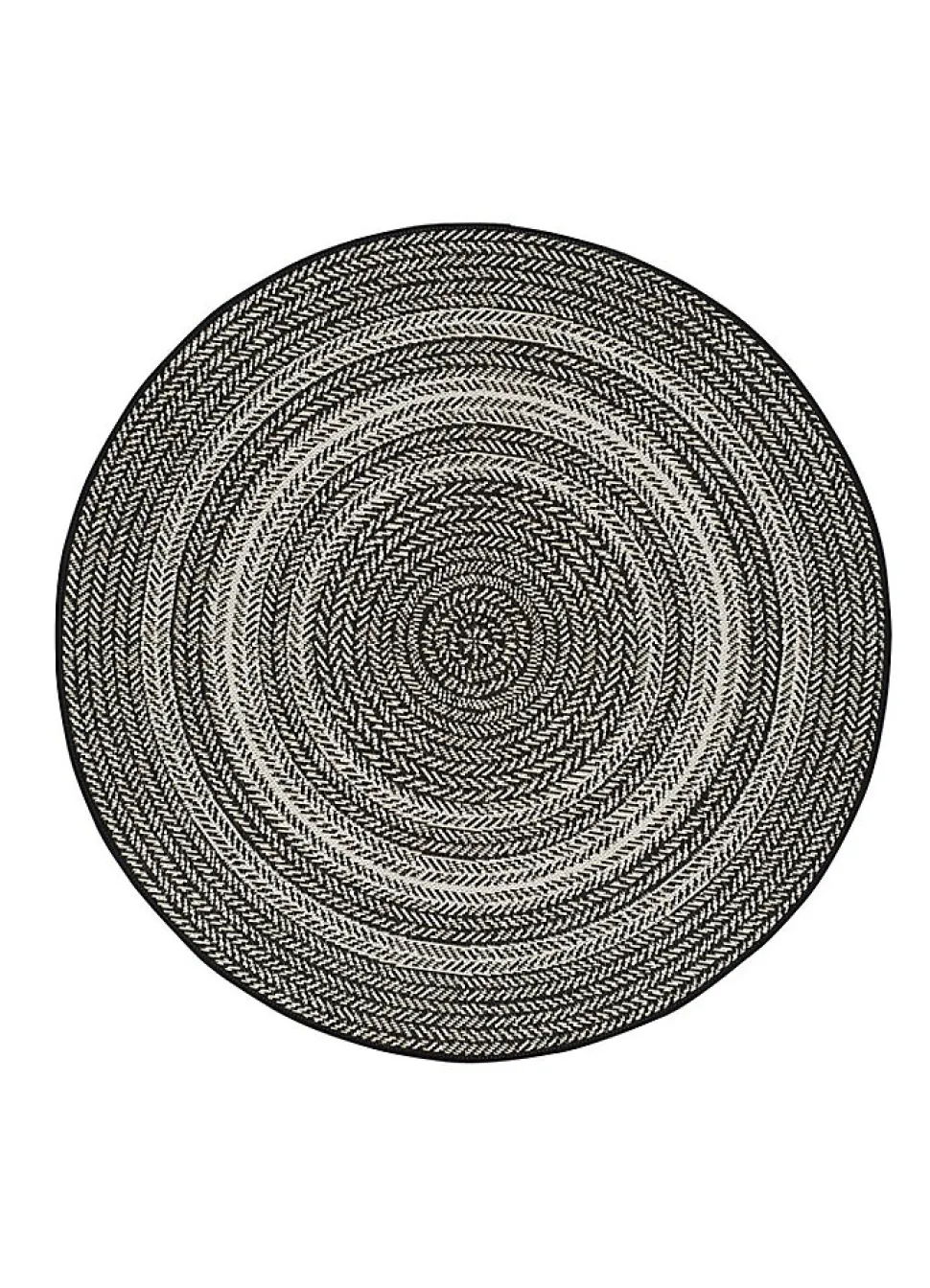 Tapis extérieur ATTICGO noir rond intérieur-extérieur diam.120 cm SILVANA