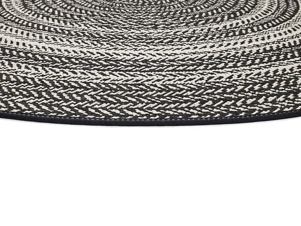 Tapis extérieur ATTICGO noir rond intérieur-extérieur diam.120 cm SILVANA