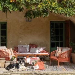 Tapis extérieur en polypropylène Bianca papaye 290x200 cm