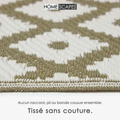 Tapis extérieur terrasse réversible - Tapis de jardin imperméable et résistant UV - May - Gris - 180x270 cm - HOMESCAPES