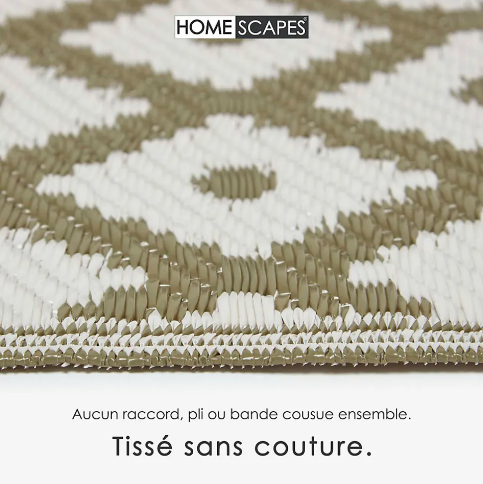 Tapis extérieur terrasse réversible - Tapis de jardin imperméable et résistant UV - May - Gris - 180x270 cm - HOMESCAPES