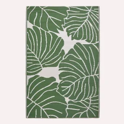 Tapis extérieur terrasse réversible - Tapis de jardin imperméable et résistant UV - Ada - Vert- 180x270 cm - HOMESCAPES