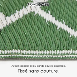 Tapis extérieur terrasse réversible - Tapis de jardin imperméable et résistant UV - Ada - Vert- 180x270 cm - HOMESCAPES