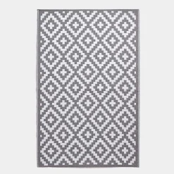 Tapis extérieur terrasse réversible - Tapis de jardin imperméable et résistant UV - Zoe - Gris - 180x270 cm - HOMESCAPES