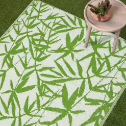 Tapis extérieur terrasse réversible - Tapis de jardin imperméable et résistant UV - Zena - Vert - 150x240 cm - HOMESCAPES