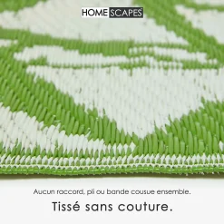 Tapis extérieur terrasse réversible - Tapis de jardin imperméable et résistant UV - Zena - Vert - 150x240 cm - HOMESCAPES