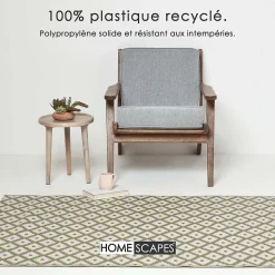 Tapis extérieur terrasse réversible - Tapis de jardin imperméable et résistant UV - May - Gris - 150x240 cm - HOMESCAPES
