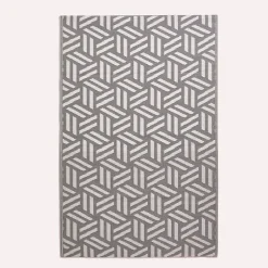 Tapis extérieur terrasse réversible - Tapis de jardin imperméable et résistant UV - Luna - Gris- 150x240 cm - HOMESCAPES