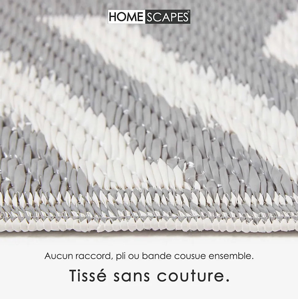 Tapis extérieur terrasse réversible - Tapis de jardin imperméable et résistant UV - Luna - Gris- 150x240 cm - HOMESCAPES