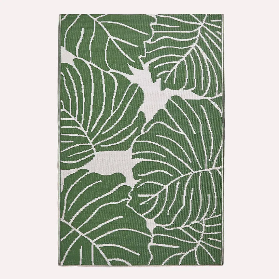 Tapis extérieur terrasse réversible - Tapis de jardin imperméable et résistant UV - Ada - Vert- 150x240 cm - HOMESCAPES