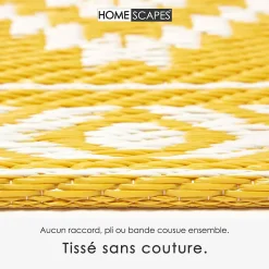 Tapis extérieur terrasse réversible - Tapis de jardin imperméable et résistant UV - Anna - Jaune - 150x240 cm - HOMESCAPES