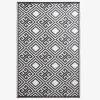 Tapis extérieur terrasse réversible - Tapis de jardin imperméable résistant UV - Géométrique - Noir - 119x186 cm - HOMESCAPES