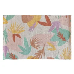 Tapis fleuri Lirette multicouleurs L.90 x l.60cm Ornami