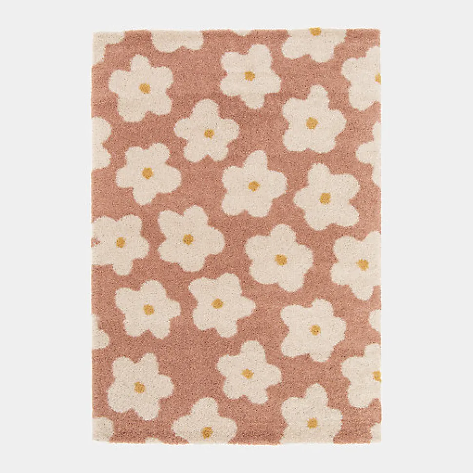 Tapis fleurs maximalistes - Apolline - Rose - 120 x 170 cm
