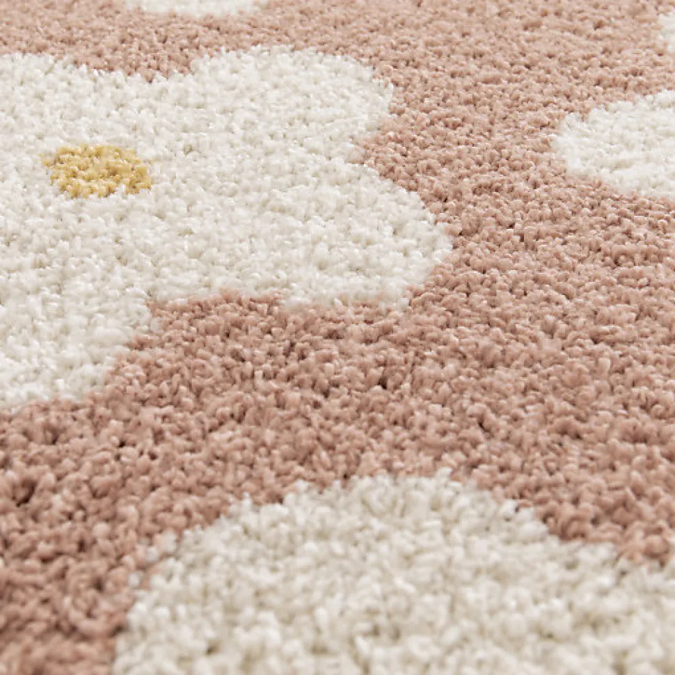 Tapis fleurs maximalistes - Apolline - Rose - 120 x 170 cm