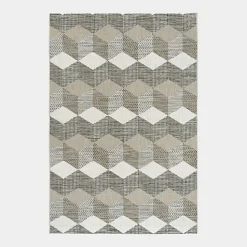 Tapis graphique Essenza Marron - Cubes 3D - 200 x 290 cm