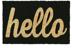 Tapis grattoir d'extérieur caoutchouc floqué welcome noir et écru L.75 x l.45 cm