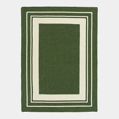 Tapis imitation fibres naturelles extérieur et intérieur - Provence - Vert forêt - 120 x 170 cm