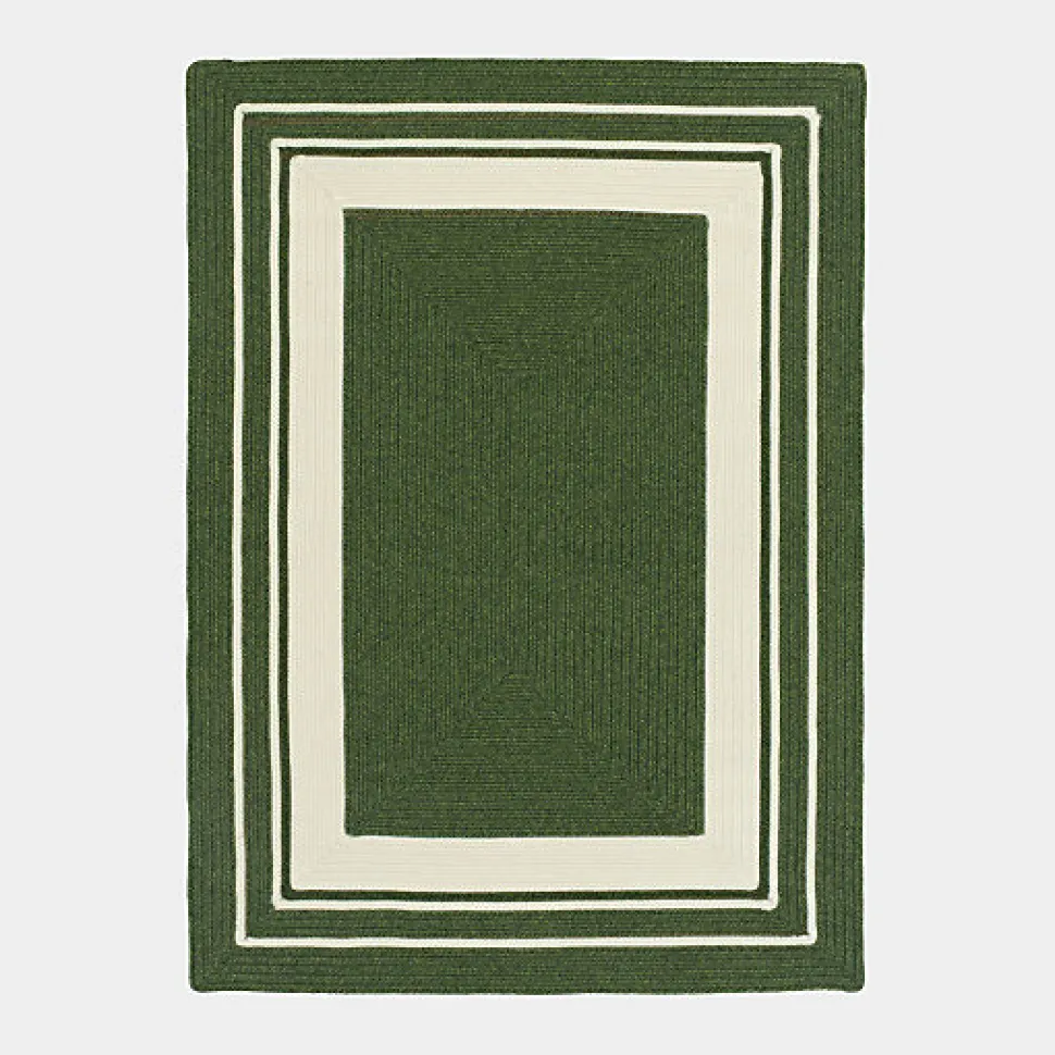 Tapis imitation fibres naturelles extérieur et intérieur - Provence - Vert forêt - 120 x 170 cm