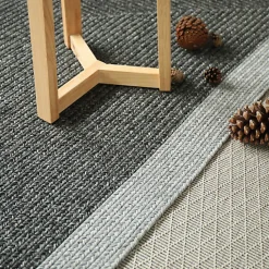 Tapis imitation fibres naturelles extérieur et intérieur - Provence - Anthracite - 120 x 170 cm