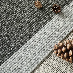 Tapis imitation fibres naturelles extérieur et intérieur - Provence - Anthracite - 120 x 170 cm