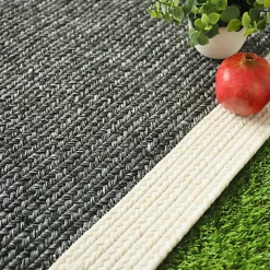 Tapis imitation fibres naturelles extérieur et intérieur - Provence - Gris et beige - 120 x 170 cm