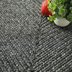 Tapis imitation fibres naturelles extérieur et intérieur - Provence - Gris et beige - 120 x 170 cm
