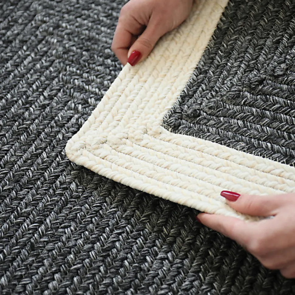Tapis imitation fibres naturelles extérieur et intérieur - Provence - Gris et beige - 120 x 170 cm