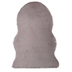 Tapis imitation mouton GoodHome 110 x 140 cm gris