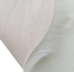 Tapis imitation peau de mouton Hegoa blanc GoodHome L.140 x l.110 cm