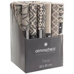 Tapis imprimé Gris en coton 60x90 - Multicolore- Atmosphera