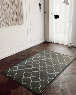 Tapis intérieur absorbant Bromberg imprimé géométrique noir L.120 x l.80 x ep.0,5 cm GoodHome