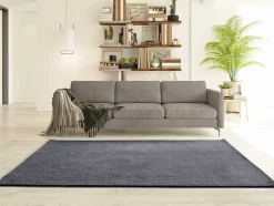 Tapis intérieur ATTICGO anthracite rectangulaire uni 80x150 cm CORALINE