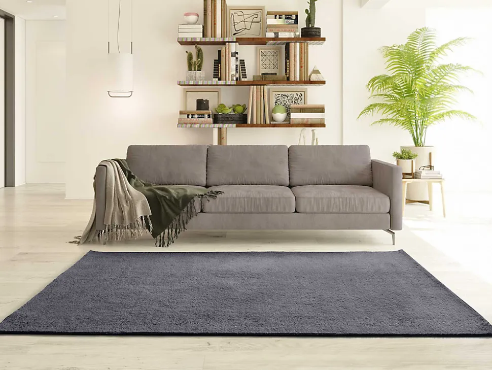 Tapis intérieur ATTICGO anthracite rectangulaire uni 80x150 cm CORALINE