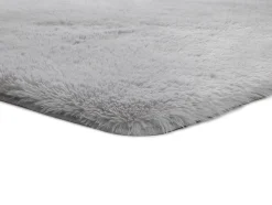 Tapis intérieur ATTICGO argent rectangulaire shaggy uni 140x200 cm ALPACA