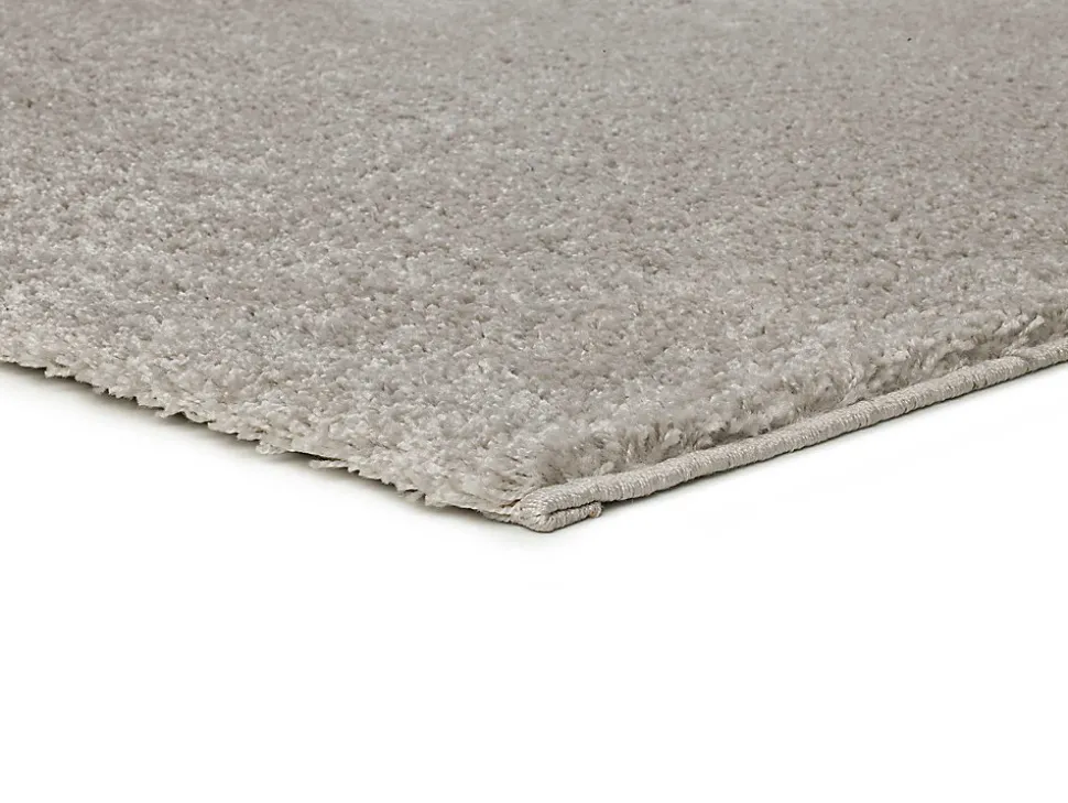 Tapis intérieur ATTICGO argent rectangulaire shaggy uni 60x120 cm ATLAS