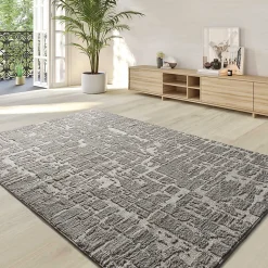 Tapis intérieur ATTICGO argent rectangulaire scandinave 120x170 cm LIMA
