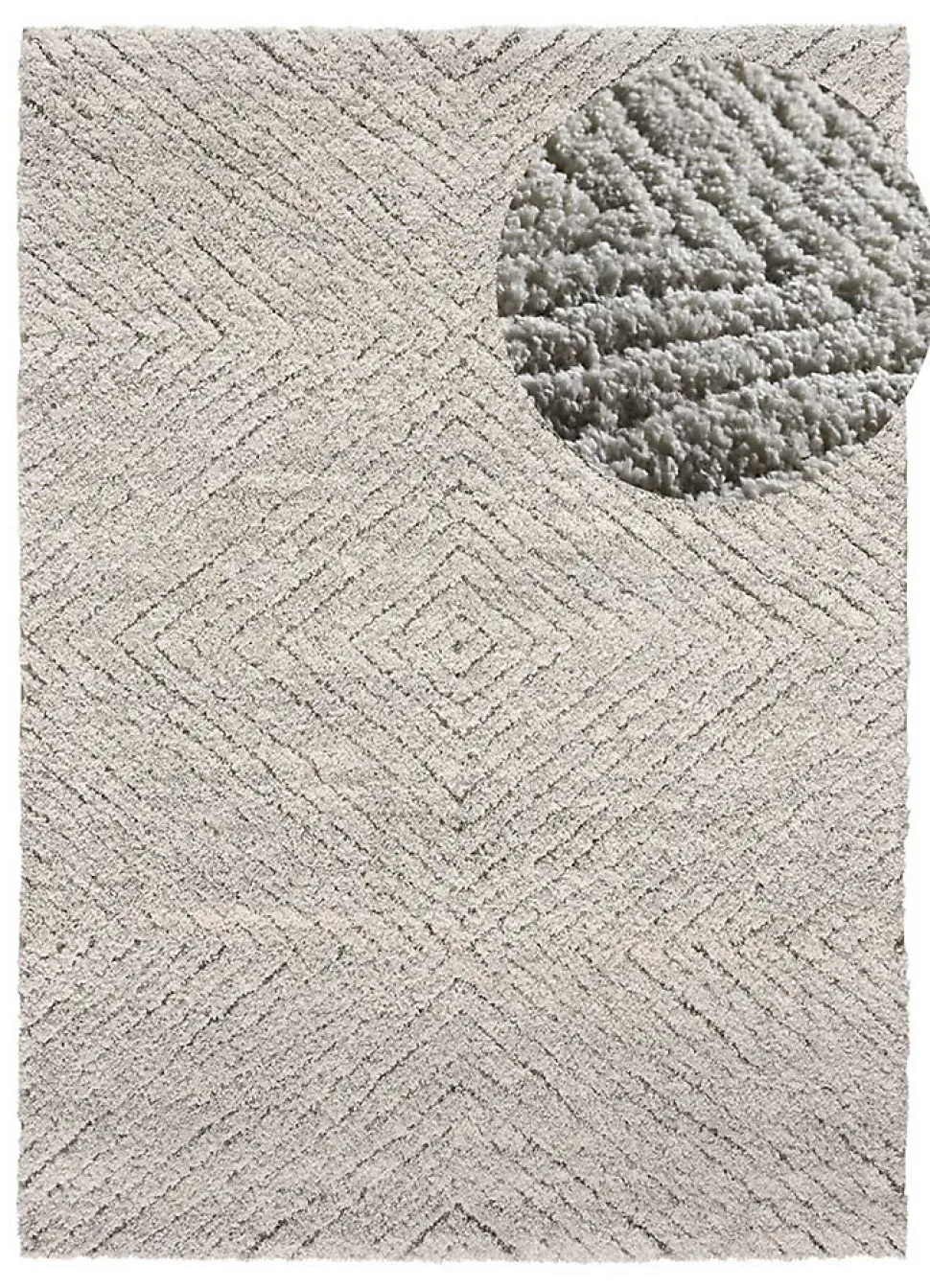 Tapis intérieur ATTICGO argent rectangulaire shaggy 200x290 cm ATESA