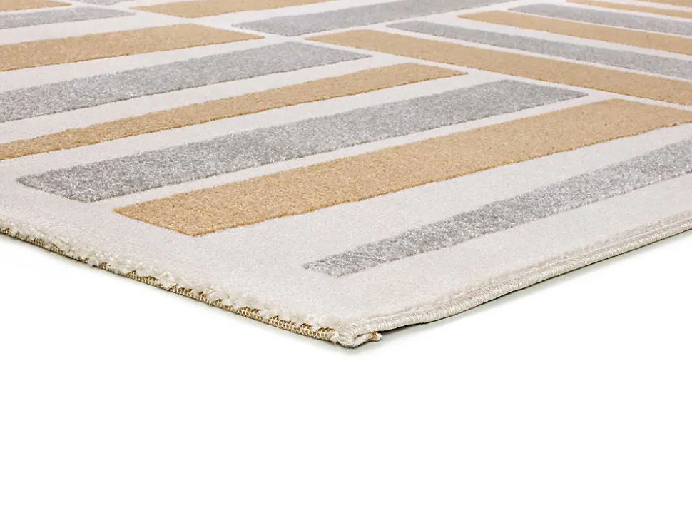 Tapis intérieur ATTICGO argent rectangulaire géométrique avec relief 160x230 cm FLORA