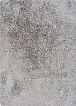 Tapis intérieur ATTICGO argent rectangulaire shaggy uni 60x100 cm ALPACA