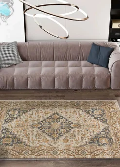 Tapis intérieur ATTICGO beige / gris rectangulaire vintage 160x230 cm DELTA