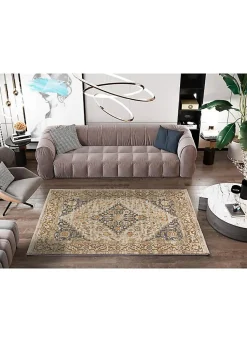 Tapis intérieur ATTICGO beige / gris rectangulaire vintage 160x230 cm DELTA