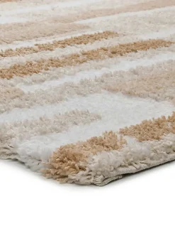 Tapis intérieur ATTICGO beige rectangulaire shaggy géométrique 133x190 cm SERENE TERRA