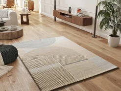 Tapis intérieur ATTICGO beige rectangulaire géométrique 80x150 cm GARDEN