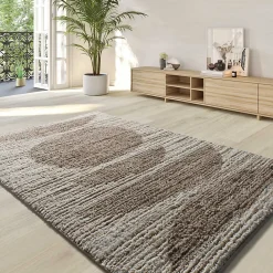 Tapis intérieur ATTICGO beige rectangulaire scandinave 120x170 cm LIMA