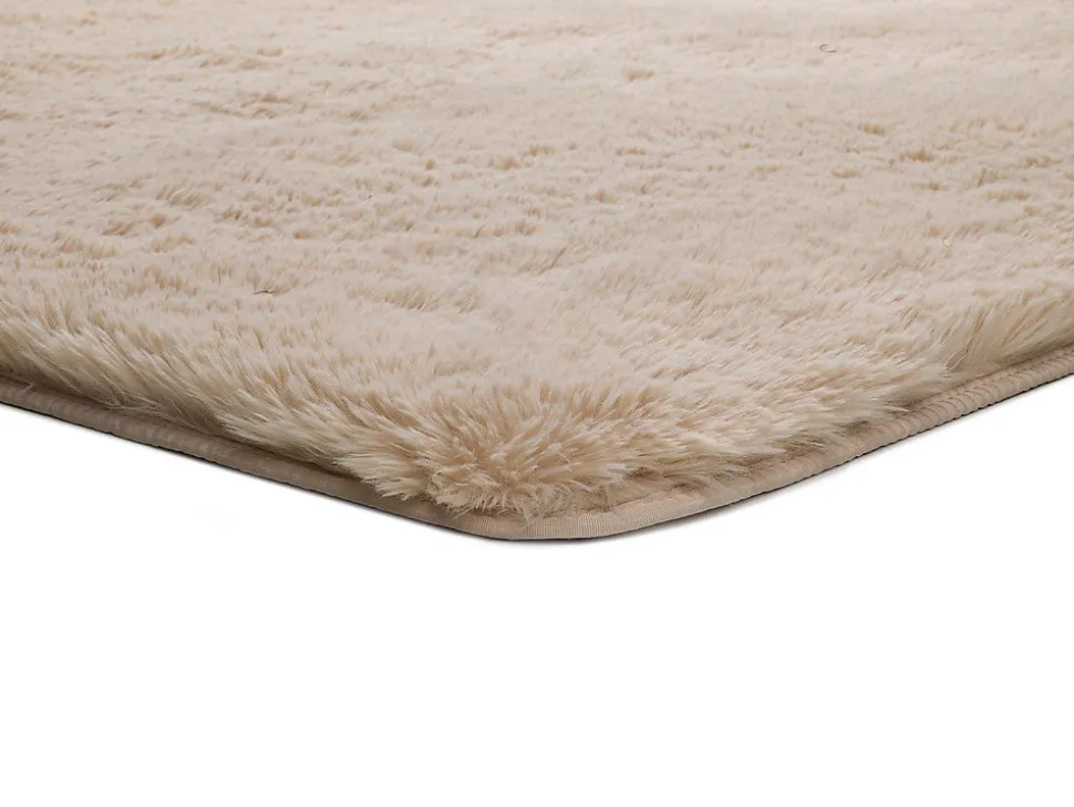 Tapis intérieur ATTICGO beige rectangulaire shaggy uni 140x200 cm ALPACA