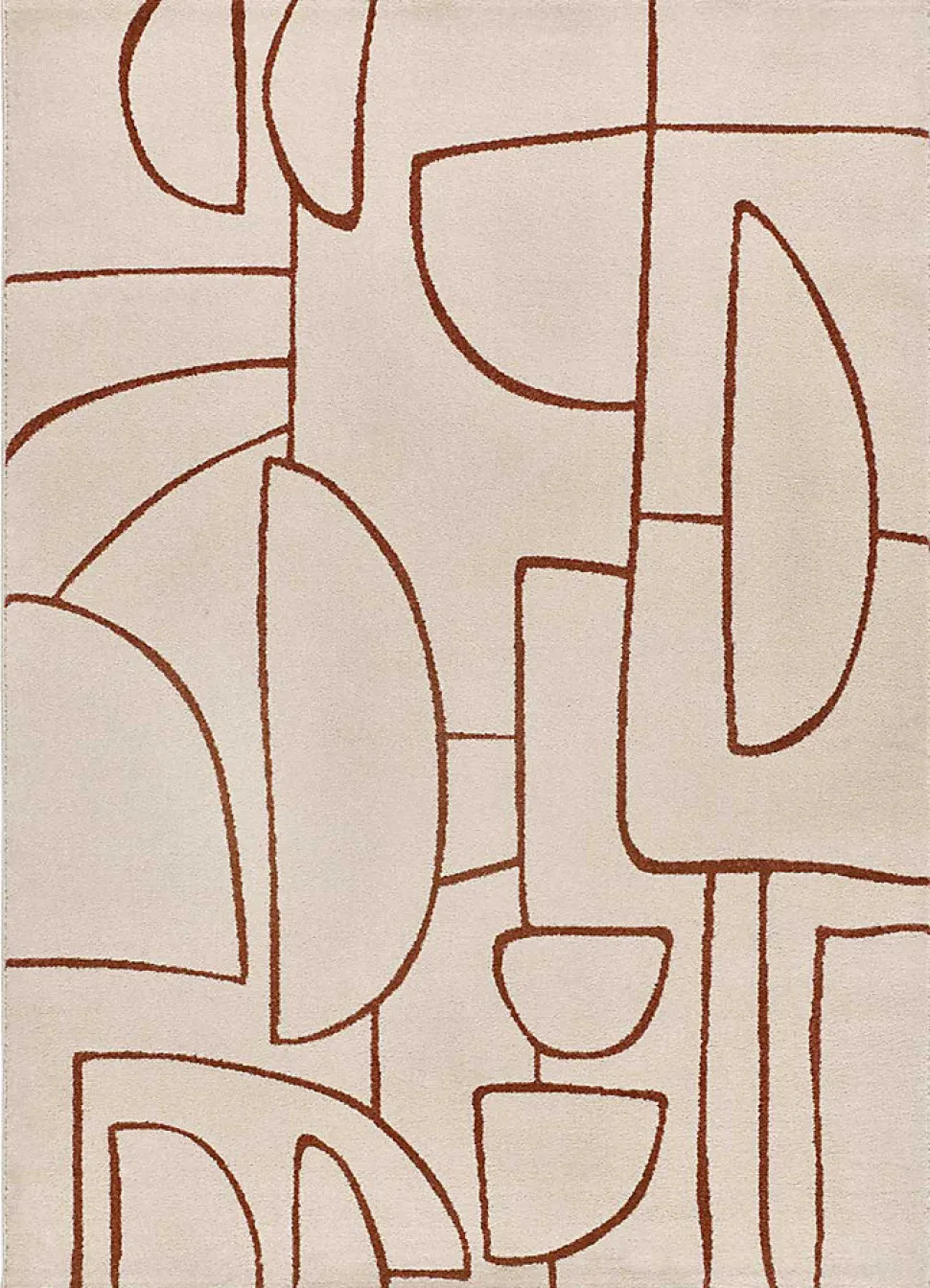 Tapis intérieur ATTICGO beige / cuivre rectangulaire géométrique 133x190 cm BERUTI