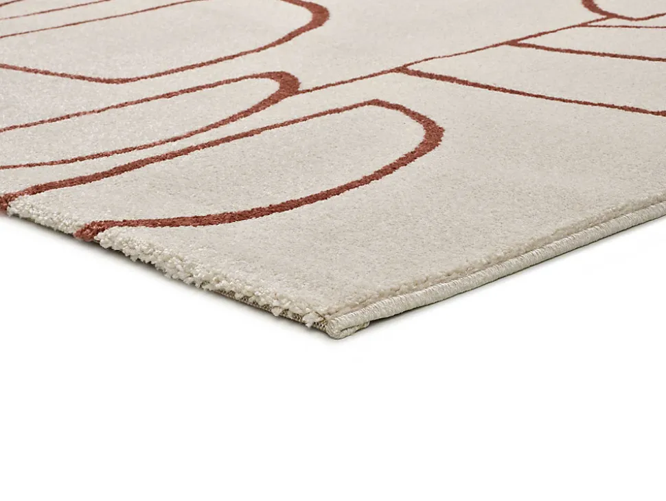 Tapis intérieur ATTICGO beige / cuivre rectangulaire géométrique 133x190 cm BERUTI